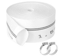 QWORK® Tuyau textil, ∅38 mm 10m tuyau plat avec collet en acier inoxydable, pour pompes submersibles et eaux usées