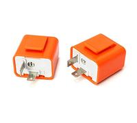 QWORK Universel 12V 2 Broches Relais de Clignotant, LED Flasheur Indicateur Réglable en Vitesse, 2 Pièces