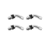 QWORK® Valve de Pneu, 45 Degrés Voiture Pneu Bouche, Adaptateur d'Extension de Valve de Pneu, pour Moto de Voiture, pour 11.5 mm Le diamètre du moyeu, Cuivre, Set of 4