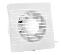 QWORK Ventilateur d'échappement mural de 10,2 cm, efficacité 12 W, construction ABS, interrupteur à cordon, clapet anti-retour, idéal pour les aérations de salle de bain, les tentes de culture, les