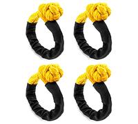 QWORK WD8873 Lot de 4 manilles synthétiques Souples pour remorquage de Route, Voile, VTT, Camion, 1,27 cm x 50,8 cm, résistance à la Rupture de 19,1 kg, Noir