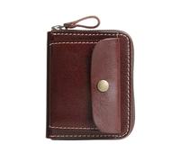 QWPYDXN Nouveau Portefeuille Court Fait à la Main, Doublure avec Fermeture éclair, Pince à Billets, Mini Porte-Monnaie Classique, Portefeuilles Vintage pour Hommes Porte-Carte