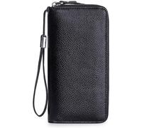 QWPYDXN Nouveau Portefeuille Long à Fermeture éclair Porte-Cartes Multiples poignée Sac Classique Noir Design Porte-Monnaie Poche en Cuir Unisexe Pochette à Monnaie Porte-Carte