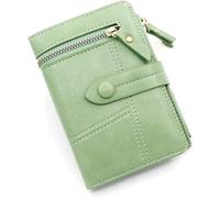 QWPYDXN Nouveau Portefeuille pour Femmes, Mignon, Frais, Style Court, pour Cartes de crédit, Petit Sac Portable Pliable, Pochette pour pièces de Monnaie, Design Pliable pour Femmes, Vert Porte-Carte