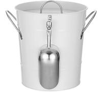 QWPYDXN Seau a Champagne Seau à Glace en Acier Inoxydable avec Couvercle ＆ Scoop de Glace Baignoire de Boisson Moderne Easy Carring Handle Ice Conteneur de Glace pour Le vin Bière Barware
