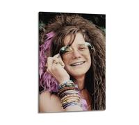 QWQEUTY Janis Joplin Poster mural esthétique sur toile style vintage avec cadre pour salon, chambre à coucher, 40 x 60 cm