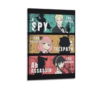 QWQEUTY Spy X Family (8) Affiches murales esthétiques sur toile vintage - Décoration pour salon, chambre à coucher - 30 x 45 cm - Style rétro - Avec cadre