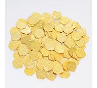 Qwrqwr Lot de 100 pièces d'or au trésor de pirate pour enfants avec 50 pierres précieuses, parfaites pour la décoration de pirates et les anniversaires d'enfants, la chasse au trésor, les jeux, les