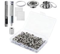 Qwrqwr Lot de 150 œillets thermocollants - Œillets métalliques - Avec anneaux de renforcement des trous - Pour bricolage, chaussures, sacs en cuir, vêtements, artisanat, tissu