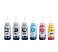 QWsdR Bouteille à Encre de Recharge Compatible T664 Compatible avec L380 L220 L130 L3060 L3110 L120 L565 L555 ET-2500 Primantes(3BK-1C-1M-1Y)