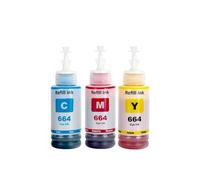 QWsdR Bouteille à Encre de Recharge Compatible T664 Compatible avec L380 L220 L130 L3060 L3110 L120 L565 L555 ET-2500 Primantes(CMY-3COLORS)