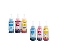 QWsdR Bouteille à Encre de Recharge Compatible T664 Compatible avec L380 L220 L130 L3060 L3110 L120 L565 L555 ET-2500 Primantes(2C-2M-2Y)