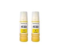 QWsdR Bouteille d'encre à Jet d'encre Compatible Compatible avec ImagePrograf TC-20 TC-20M Printers PFI050 PFI-050 PFI 050(2pcs Yellow)