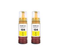 QWsdR Bouteille d'encre de Recharge à Base d'eau Compatible en Vrac Compatible avec ET-2710 ET-2720 ET-4700 ET-2865 Printers 104 Couleurs(2 Bottle Yellow)