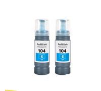 QWsdR Bouteille d'encre de Recharge à Base d'eau Compatible en Vrac Compatible avec ET-2710 ET-2720 ET-4700 ET-2865 Printers 104 Couleurs(2 Bottle Cyan)