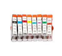 QWsdR Cartouche d'encre à Jet d'encre Couleur, 8 Couleurs, CLI 8 CLI8 CLI-8, Compatible avec Puce, Compatible avec l'imprimante PRO9000 PRO-9000 Mark II(1SET 8COLORS)