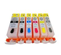 QWsdR Cartouche d'encre Rechargeable PGI-220 CLI-221, Compatible avec MP980 MP990 IP3600 IP4600 MP550 MP560 MP620 MP620B MP630 MP640 MP640R(Empty Cartridge 6X)