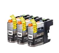 QWsdR Cartridge à l'encre à Jet d'encre Compatible LC221 LC223 Compatible avec MFC-J4420DW J4620DW J4625DW J5320DW(3pcs Black)