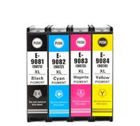 QWsdR Jeu de Cartouches d'encre compatibles Compatible avec imprimante T9081, T9082, T9083, T9084, T9071, BK, C, M, Y, Compatible avec Workforce Pro, WF-6090DW, 6590DWF