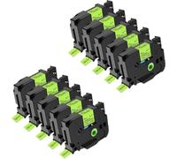 QWsdR Ruban d'étiquettes laminé Fluorescent, Paquet de 5 ou 10, 6 à 24 Mm, Compatible avec l'imprimante d'étiquettes TZE B31 C31 D31 PT D600 400AD 450 P900W(10PK Fluo Yellow)