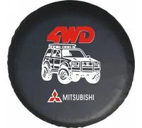 QWTYAFDD Housse Roue Secours de Voiture, pour Mitsubishi Pajero 4 2007-2017 Housse de Pneu de Couverture Roue Protection Antipoussière Imperméable,C 15in
