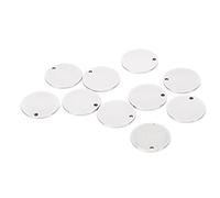 QWUUYEC 10 Pcs Pendentifs Ronds Plats, Surface Lisse, Diamètre 2cm, Accessoires DIY pour Colliers Bracelets Boucles d'Oreilles et Chevillères - Acier Inoxydable 201 Durable, Design Simpl