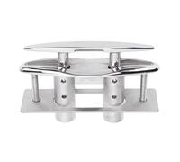 QWUUYEC 5in Boat Cleat en Acier Inoxydable 316, D'Assemblage avec Ecrous De Blocage - Résistance Marine, Design Moderne Encastré, Fixation Sécurisée pour Bateaux et Yachts