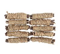 QWUUYEC Bâtons à Mâcher pour Lapin, 10 Pièces, Naturels en Branches de Pommier et Corde d'Algue - Réduction de l'Ennui, Stimulation d'Activité pour Petits Animaux