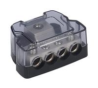 QWUUYEC Bloc de Distribution d'alimentation 4 Voies, Porte - Fusibles AMP, Répartiteur de Masse, Accessoire Audio Voiture - Protection Complète, Matériaux Durables, Usage Auto et Véhicul