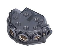 QWUUYEC Bloc de Distribution d'alimentation 6 Voies, Répartiteur de Câble de Masse 0 Gauge Entrée en 2/4 / 8 Gauge Sortie - Construction en Alliage de Zinc, Installation Facile, Protec