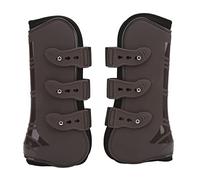 QWUUYEC Bottes de Jambe de Cheval - enveloppements de Protection en néoprène de Coquille PU, Sangles réglables pour la prévention des blessures, Respirante et légère pour Le Saut en Cours (Type 2)