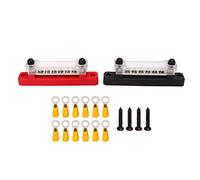 QWUUYEC Bus Bar à 6 Terminaux 48V 150A, Bloc de Distribution avec 2 Boulons, Connecteur Batterie pour Voiture RV Bateau - Conductivité Max, Protection Ignifuge, Installation Facile