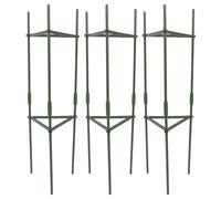 QWUUYEC Cage À Tomate Triangulaire 3 Pièces, Support Plantes, Matériaux Acier et Plastique, Usage Intérieur et Extérieur - Durable et Stable, Montage Rapide, Système Ajustable pour Jardi (80 cm)