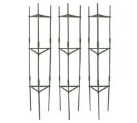 QWUUYEC Cage À Tomate Triangulaire 3 Pièces, Support Plantes, Matériaux Acier et Plastique, Usage Intérieur et Extérieur - Durable et Stable, Montage Rapide, Système Ajustable pour Jardi (120 cm)