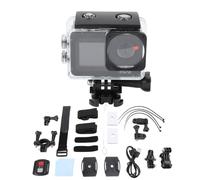 QWUUYEC Caméra d'action Ultra HD 5K - stabilisation à 6 Axes, 5m IP68, Large Vue à 170 ° avec Deux écrans IPS, connectivité WiFi et Modes Polyvalents, Noir