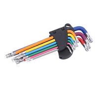 QWUUYEC llen Étoile 9 Pièces, Jeu de Clés En Forme d'Étoile Multicolore, Ensemble de Clés Hexagonales - Acier Résistant 45#, Peinture Anticorrosion, Réparation Polyvalente Vélo et