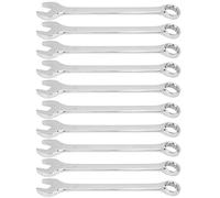 QWUUYEC Clé Mixte 17mm, Jeu de 10 Pièces, Double Usage, Manche Long et Résistant - Acier Chrome - Vanadium, Finition Poli Antirouille, Idéal pour Maintenance à Domicile