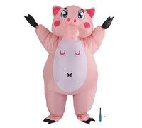 QWUUYEC Déguisement Gonflable Cochon Rose Adulte, Costume Cosplay Étanche 190T, Taille 150-190cm - Renforts Robustesse, Facile à Porter, Pour Fêtes Et Carnaval