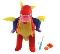 QWUUYEC Déguisement Gonflable Dinosaure, Costume Rigolo de Course, Polyester Imperméable 190T - Durable et Stable, Usage Intérieur et Extérieur pour Fêtes et Jeux en Famille (Adulte 150-190 cm)