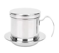 QWUUYEC Filtre à Café Vietnamien en Acier Inoxydable, Filtre à Drip, Taille 100x80mm, Couleurs Argent, Noir, Or - Filtration Fine, Sans Papier, Pour Maison, Bureau et Café (Argent brillant)