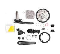 QWUUYEC Groupset 9 Vitesses, Kit Dérailleur Arrière, Pignon 42T, Pédalier 34T, Ensemble Chaîne et Manette - Haute Résistance, Installation Facile, Performance Polyvalente Vélo (Platelage 34t)