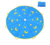 QWUUYEC Jeu XXL Parachute Parachutiste 1,8M, Sac de Saut et Ballute Arc - en - Ciel, Activité Extérieure Enfants - Développement Coordination et Communication, Matériau Polyester Durable