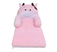 QWUUYEC Lit D'appoint Enfant Chauffeuse 1 Place Canapé Pliable, Doux et Confortable, Couchage 3 Couches Rose Motif Vache - Idéal pour Chambre Garçons Filles, Facile À Nettoyer (2 Niveaux)