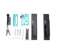 QWUUYEC Poignée de Porte vec Serrure, Ensemble Verrouillage Intérieur Extérieur Aluminium, Silencieuse, Durable - Kit Complet, Résistance à l’Usure, Installation Universelle Maiso (Or noir)