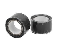 QWUUYEC Ruban Silicone Auto - Fusible 2PCS, Ruban Adhésif Étanche 1,5m x 2,5cm, Isolation Thermique et Réparation de Tuyaux - Résistant à Haute Température, Imperméable et Durable (Noire)