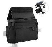 QWUUYEC Sacoche Étanche pour Vélo avec Support Téléphone VTT, Pochette Portable avec Fenêtre Tactile - Rangement Spacieux, Protection Imperméable, Pratique pour Cyclistes et Motards (Ceinture)