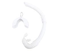 QWUUYEC Snorkel Silicone Pliable, Tube Respiratoire Pliant pour Plongée, Apnée et Natation - Compact, Confortable et Durable, Idéal pour Entraînement et Voyages (Blanche)