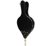 QWUUYEC Soufflet De Cheminée Manuel, Soufflet À Bois 39,5x18cm, Cuir PU Résistant À La Chaleur Et Bois - Souffle Précis sans Risque De Brûlure, Décor Rustique, Parfait pour Barbecue Et (Tube doré)