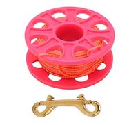 QWUUYEC Spool Détendeur Plongée, Bobine de Plongée 30M, Fil Fluorescent Orange, Double Clip P en Laiton - Léger et Compact, Résistant à la Corrosion, Idéal pour Plongée Technique et (Rose)
