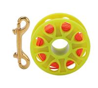 QWUUYEC Spool Détendeur Plongée, Bobine de Plongée 30M, Fil Fluorescent Orange, Double Clip P en Laiton - Léger et Compact, Résistant à la Corrosion, Idéal pour Plongée Technique et (Jaune)